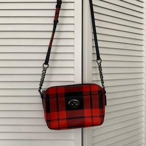 COACH plaid camera bag